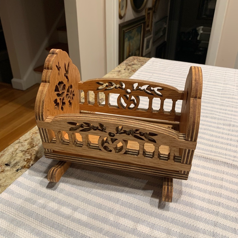 Wood Miniature Cradle